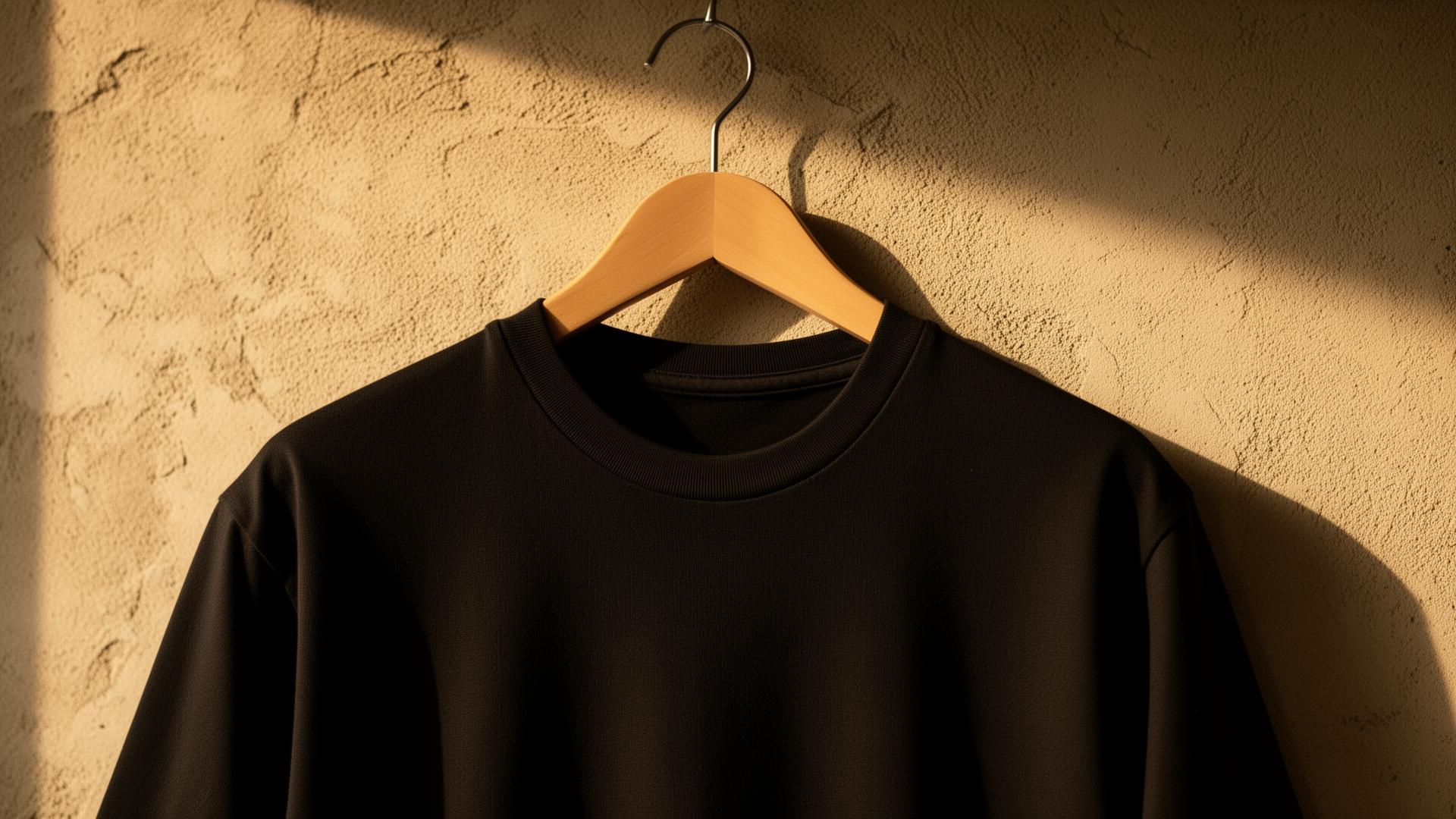 240 GSM organic tee — flat lay, neutral light